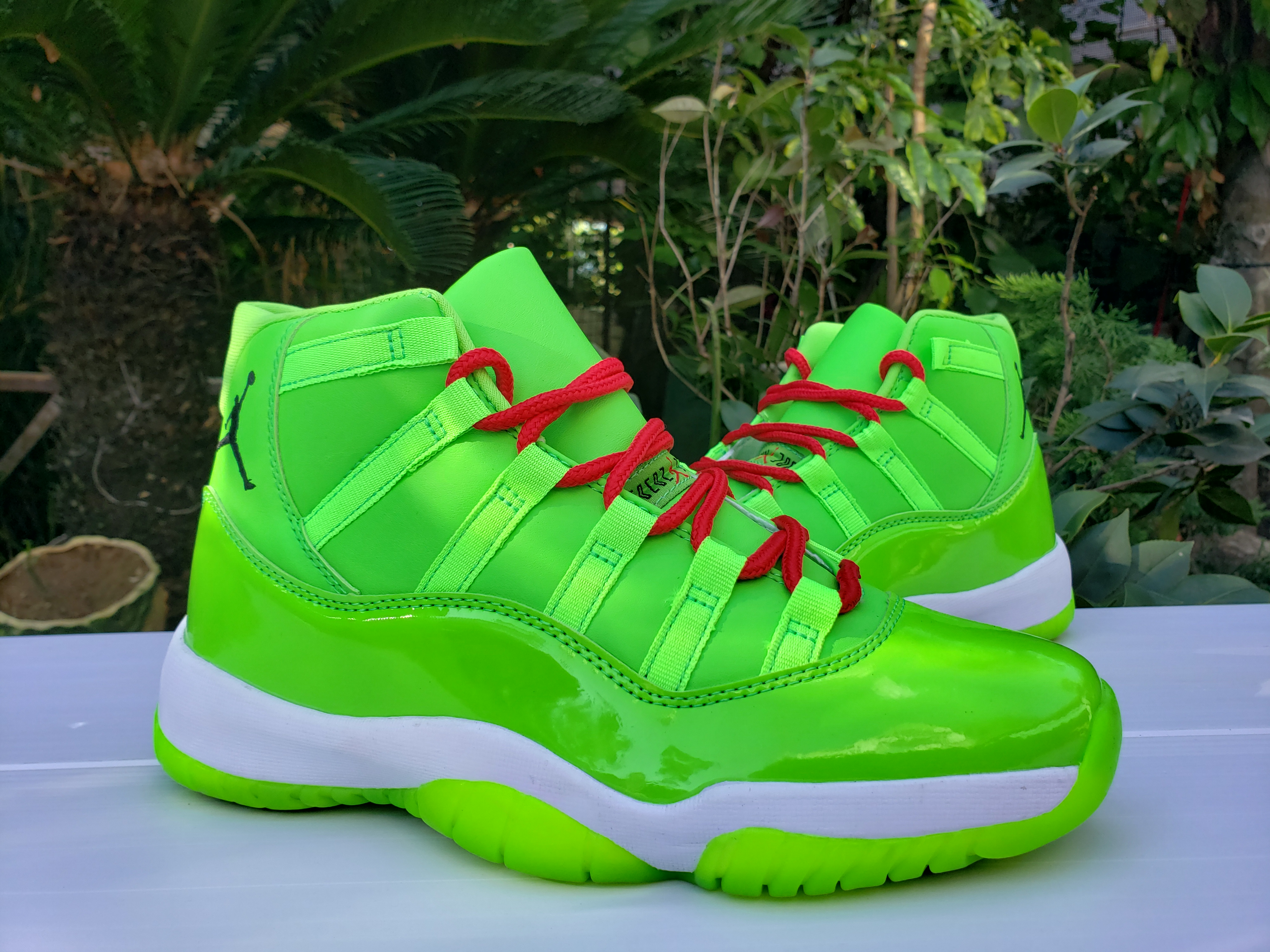 2020 Air Jordan 11 Fluorscent Green Red Black Shoes - Click Image to Close